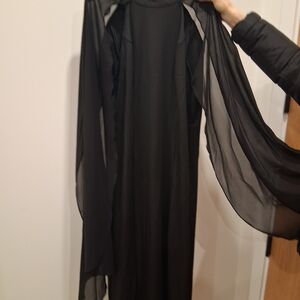 SHIEN Elegant Flowy Black Evening Dress Women's Size M